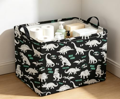 Image of Rectangle Storage Basket,Collapsible Storage Bin,Books Box,Gift Basket(Dinosaur)