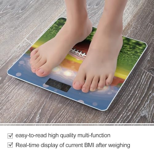Báscula digital de baño balón de fútbol americano vidrio templado miniatura 5