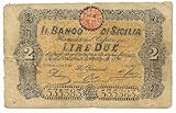 Banconota da 2 Lire Cartamoneta.com 2 Lire Falso d\'Epoca BANCO di Sicilia Fede di Credito 27/04/1870 MB/MB+ 23688/V