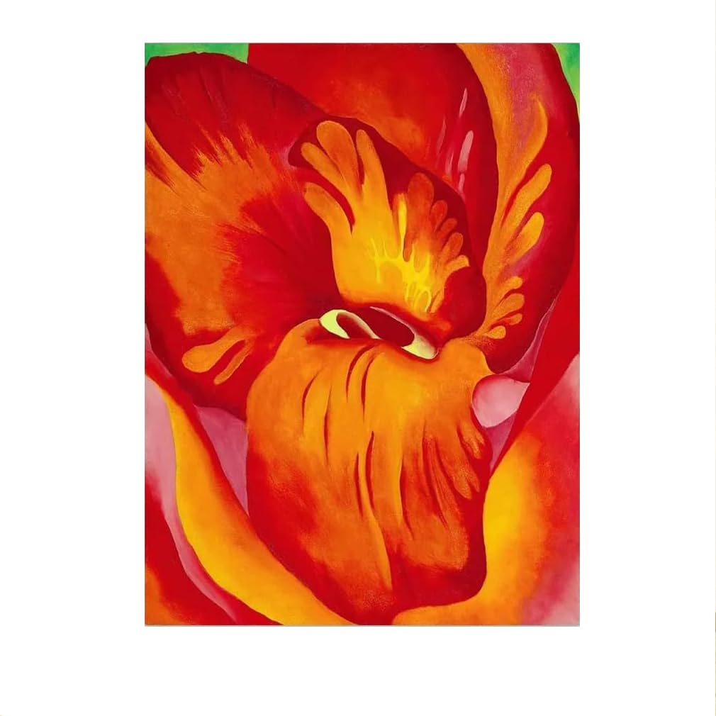 SSLDP LFHLI Georgia O'Keeffe Poster Canna Red And Orange Canvas Painting Abstract Wall Art Georgia O'Keeffe Prints For Home Decor Picture 50x70cm No Frame