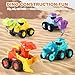 Dinosaur Push Cars for Toddlers 1-3 – 4 Pack Press & Go Dino Vehicles with T-Rex, Triceratops, Raptor & Brachiosaurus, Friction Powered Baby Car Toys for Boys Girls, Indoor Outdoor Gift for Kids 2-5