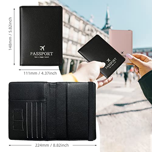 Passport Wallet, Rfid Passport Holder Cover Travel Wallet With Multiple Organizer Pockets For Id/Cards/Money/Documents, Pu Leather Passport Case Purse, International Travel Essentials (Black) #TOP5