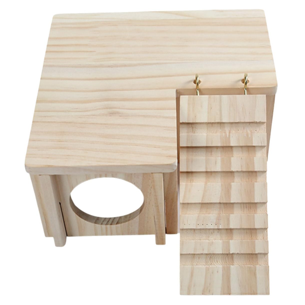 Hamsterholzhütte mit Klappbarer Leiter und Versteck