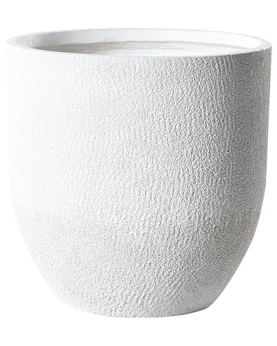 Maceta de mezcla de arcilla blanco crema 46 cm fibra arcilla resistente Kannia