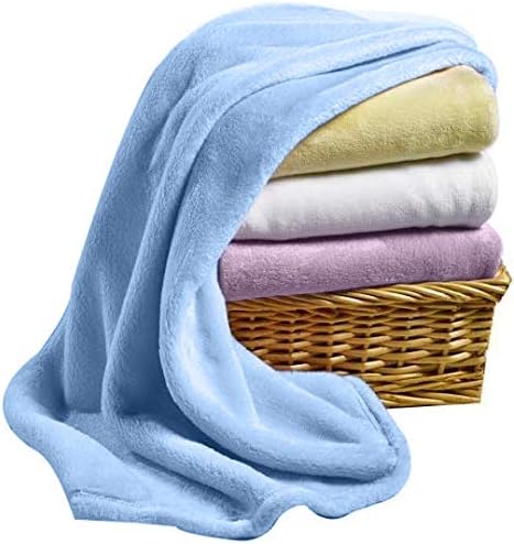 Baby So... Suave y cálida  Mantas de felpa para bebé, azul, rosa, amarillo, blanco para niños, niñas, niños, recién nacidos, bebés, niños pequeños,