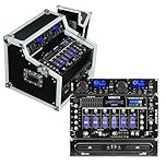 PD PDX350 DJ CD Mixer with STM-3007 6-Channel Bluetooth DJ Mixing Desk & Live-In Flight Case - Complete CD Mixing Deck Package Perfect for Mobile DJs | Rapid Setup, and Durable Transport Solution