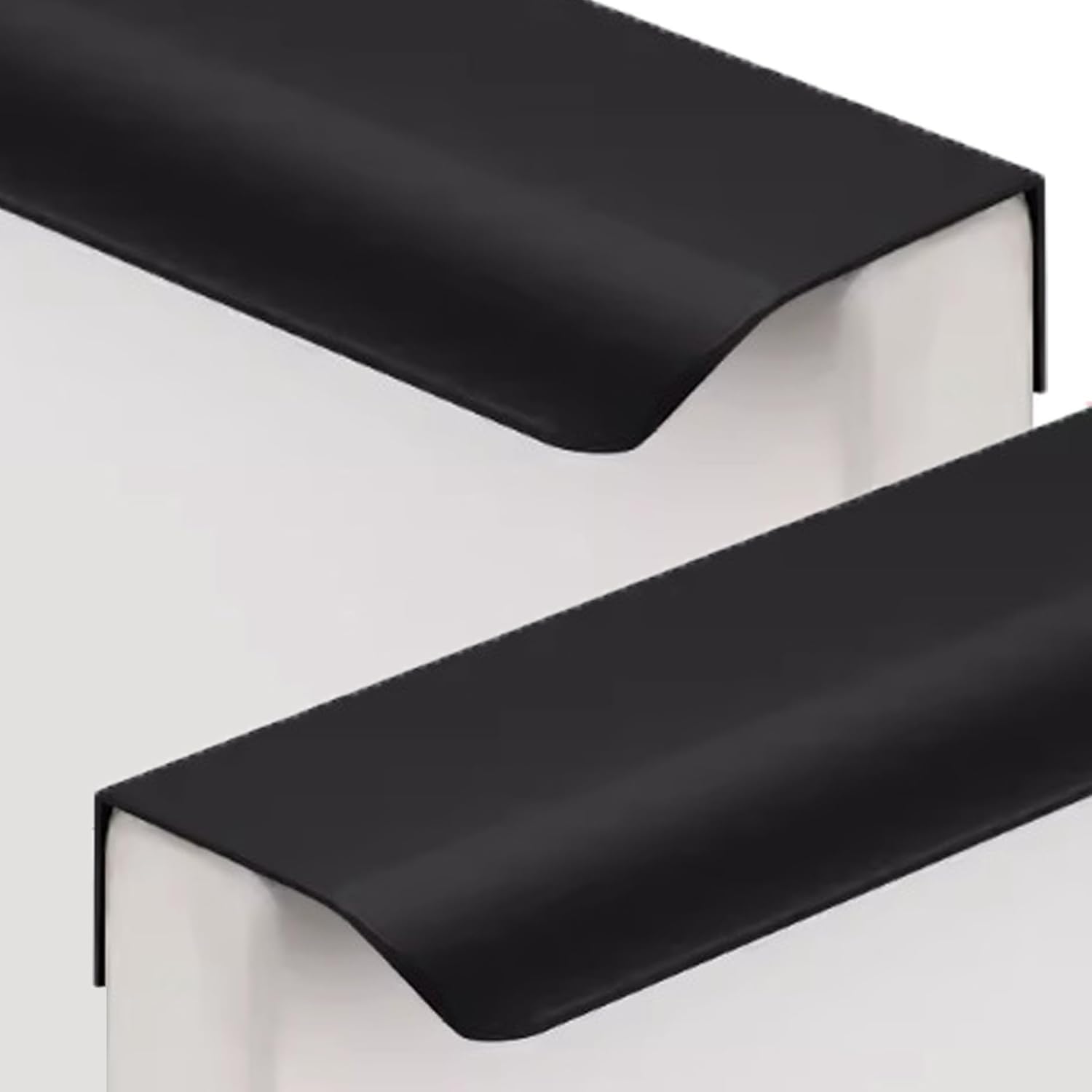 MRKU Tiradores para armarios y cajones, 2 Unidades, Color Negro, para armarios de Cocina, Acabado de Aluminio con Borde Biselado.