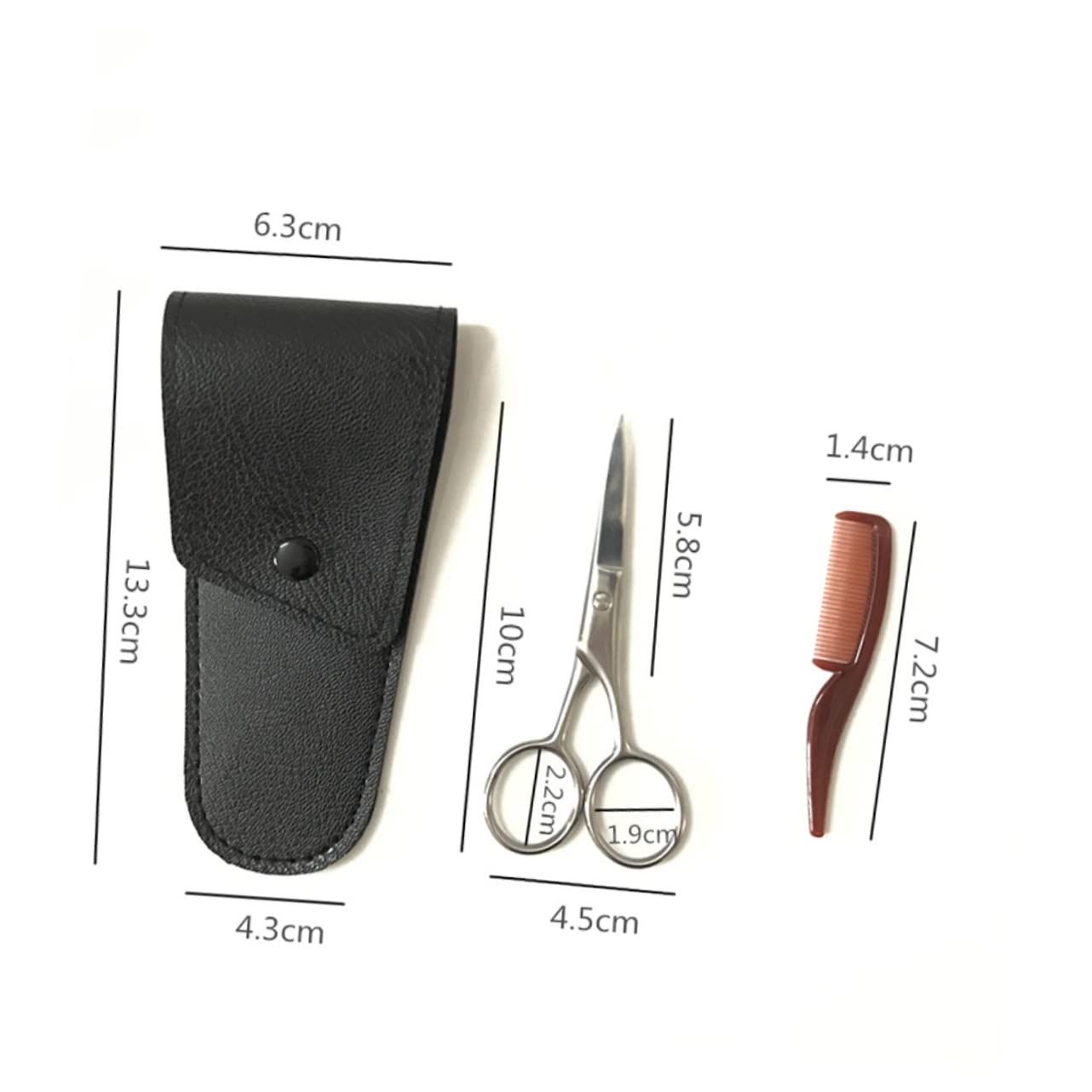 Beatifufu Stainless Steel Eyebrow Scissors 2pcs Brow Trimmer Shears Scissors Kit for Men