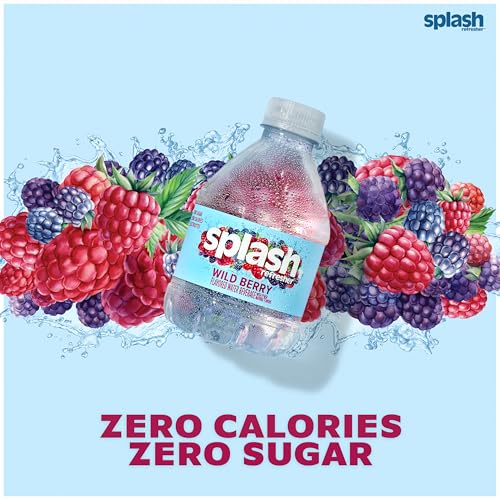 Image of SPLASH REFRESHER Flavored Water Bottles, Wild Berry Flavor - 24 Pack | Refreshing Flavored Bottled Water with Electrolytes - Zero Sugar & Zero Calories - 8 Fl Oz