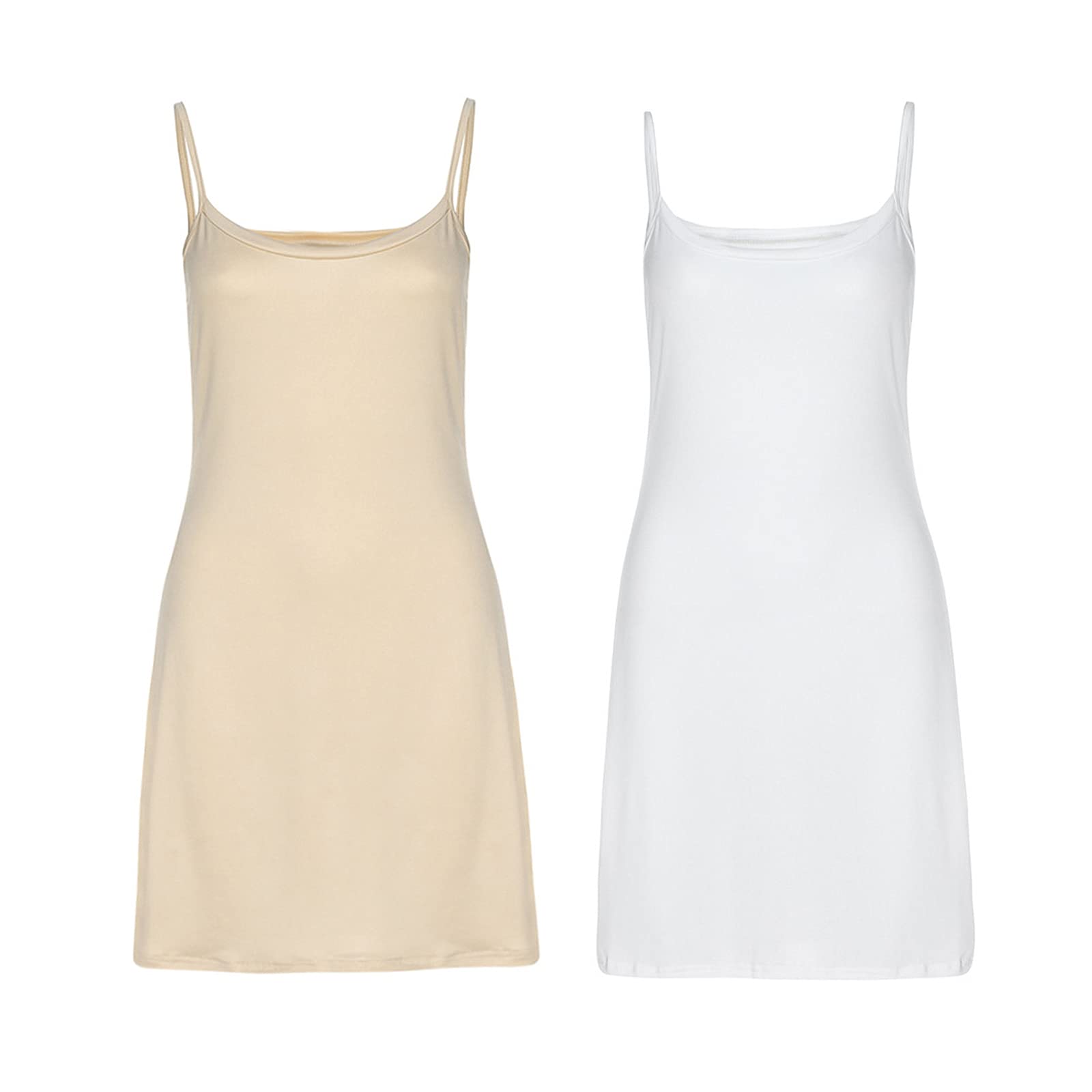 Fond De Robe Femme Long En Coton - Jupon Bretelles - Chemise De Nuit Sexy - Taille S à XXL