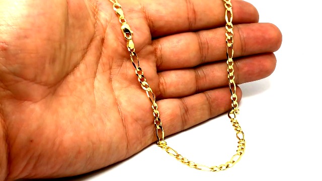 Amazon.com: Jewelry Affairs 10k Yellow Real Solid Gold Figaro