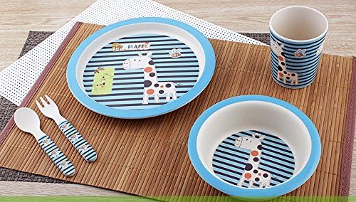 Bamboo Kids Dinner Ware 5pcs Sets Less Melamine