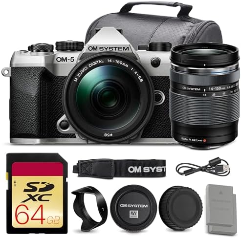 OM SYSTEM OM-5 Mark II Camera with 14-150mm Lens + Battery (Silve...