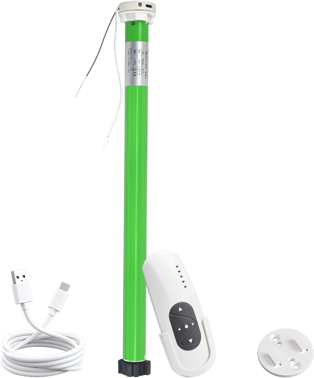 HUIYEETEX Zigbee Roller Blinds Motor, Smart Tubular Motor, 5V Rechargeable Motor for 1-1/2" Tube, Compatible with App/Voice/Emitter Controlling (Tuya Zigbee hub is Required)