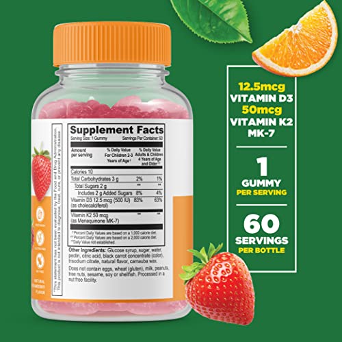 Lifeable Biotin Kids + Vitamin D3 + Vitamin K2 Kids, Gummies Bundle - Great Tasting, Vitamin Supplement, Gluten Free, Gmo Free, Chewable Gummy #TOP2