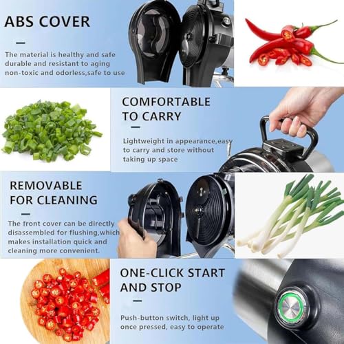 Kommerzieller Paprikazerkleinerer, Elektrischer Frühlingszwiebelschneider Mit Edelstahlklinge, 1–5 Mm Gemüseschneidemaschine Für Gehackte Frühlingszwiebeln/Lauch/Koriander/Knoblauch 9 Kommerzieller Paprikazerkleinerer, Elektrischer Frühlingszwiebelschneider Mit Edelstahlklinge, 1–5 Mm Gemüseschneidemaschine Für Gehackte Frühlingszwiebeln/Lauch/Koriander/Knoblauch