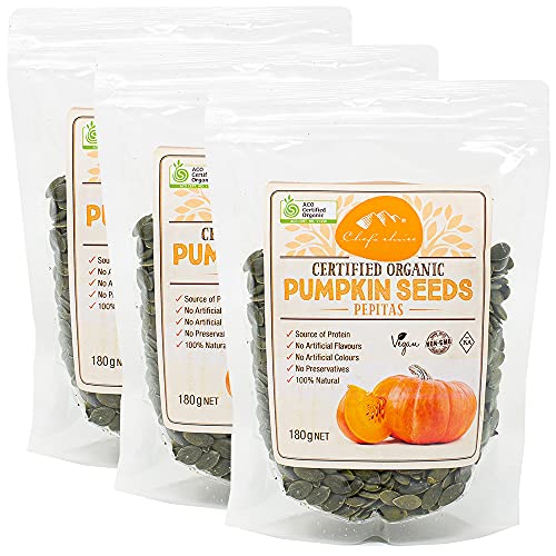 VFtY`CX L@pvLV[h 180g~1kg Certified Organic Pumpkin Seed Pepitas L@ڂ̎ (180g x 3)