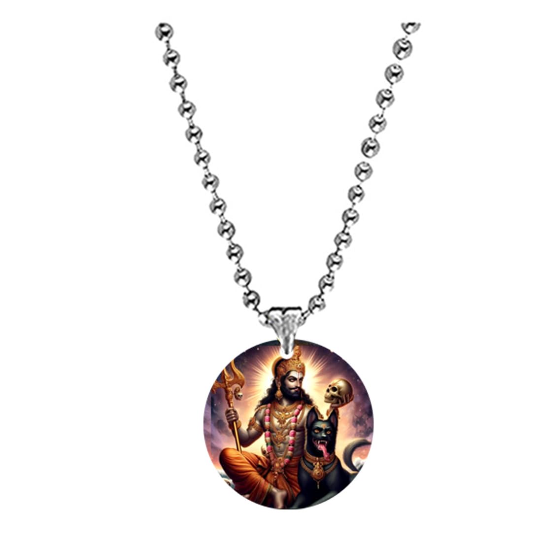 Abhiora FashionHindu Lord Kaal Bhairav Bead Chain Acrylic Pendant for Men Women | Religious Spiritual Symbolic Charm for Gifting and Personal Styling-image-30