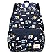 Lanola Cute Backpack Kids for Boys Toddler Backpack Preschool School or Travel Bags with Chest Strap -Dark Blue Truck