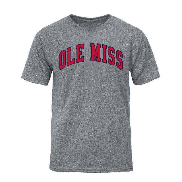 Barnesmith University of Mississippi Ole Miss Rebels Short Sleeve Adult Unisex T-Shirt Classic Charcoal Grey Small