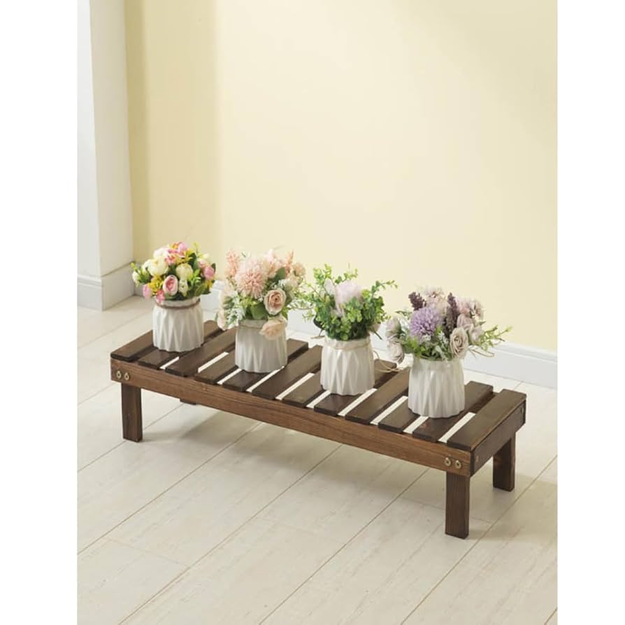 Amazon.co.jp: MJKQ9 フラワースタンド 木製 1段 ブラウン 観葉