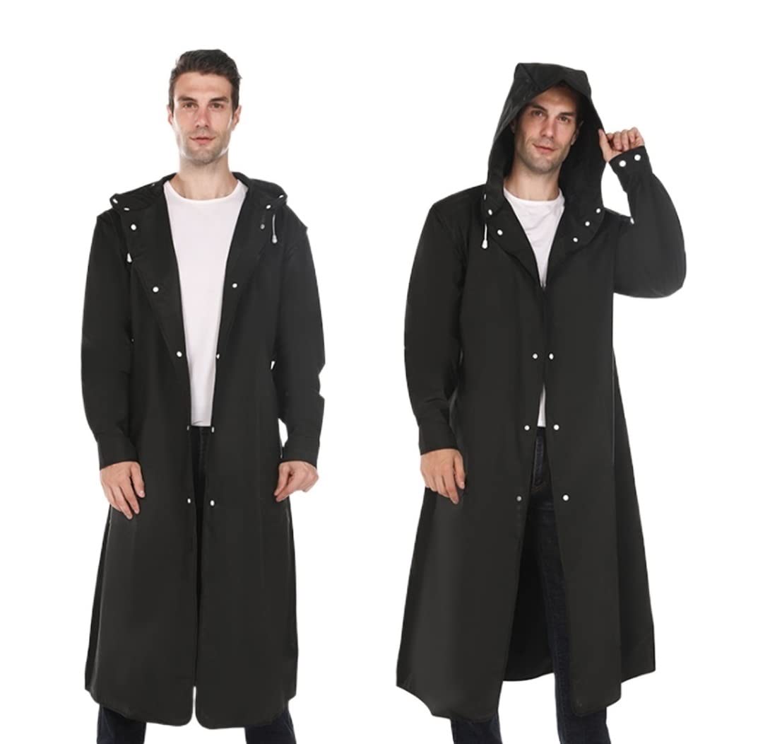 Chubasquero Chubasquero De EVA para Hombre Y Mujer, 2 Uds., con Botones para Sombrero, Poncho Impermeable Ponchos De Lluvia Impermeables(Large)
