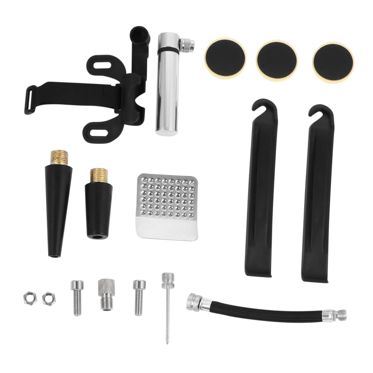 MUSISALY Bike Pump with Glueless Patch Kit Portable Puncture Repair for Emergency Bike Tire Inflation Includes Sports Ball Inflator and Mounting Bracket