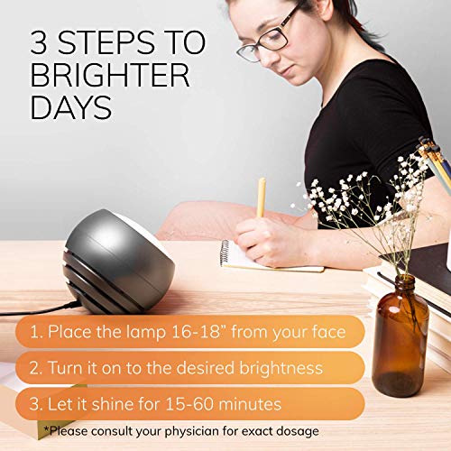 Circadian Optics Light Therapy Lamp - Uv-Free Led Happy Mood Lamps With 10,000 Lux - Full Spectrum Sun Lights - Leo (Light Grey) #TOP7