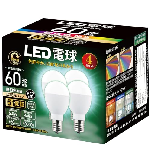 LEDd Ή E17 60W` F(5W) 760[ ulbN : X^CvvEPx Lz^Cv `d^Cv fMގ{HΉ Ή ~jNvgd 4Zbg