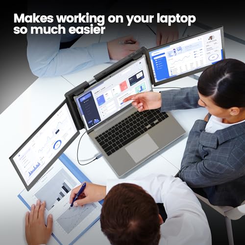 Teamgee 12’’ Laptop Monitor Erweiterung, EIN Kabelanschluss für Windows Laptops mit 13"-16,5" Bildschirme, FHD 1080p Display, USB-C – Bild 8