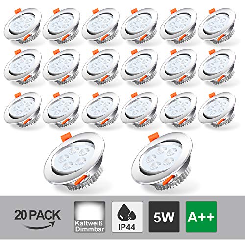 Hengda Foco Empotrable LED 5W 420LM Regulable Blanco Frio 6500K Focos de...