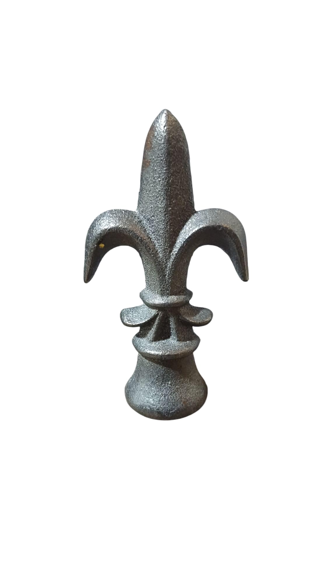 Cast Iron Fence Finials, Multiple Decorative Styles &amp; Sizes, 1/2" to 1" Inch Square and Round Spears, Fleur de Lis Design (1/2" Banana SQ, 5)