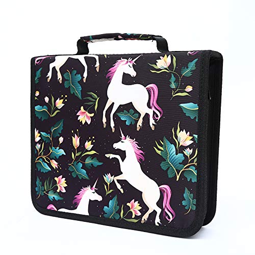 Becho Multifunction Zipper Printed Fabric Pencil Case with Multi-Layer Zipper Separation High Capacity Holder Pouch Pen Bag Colored Pencil Pen Box 168 Slots (Nnicorn)