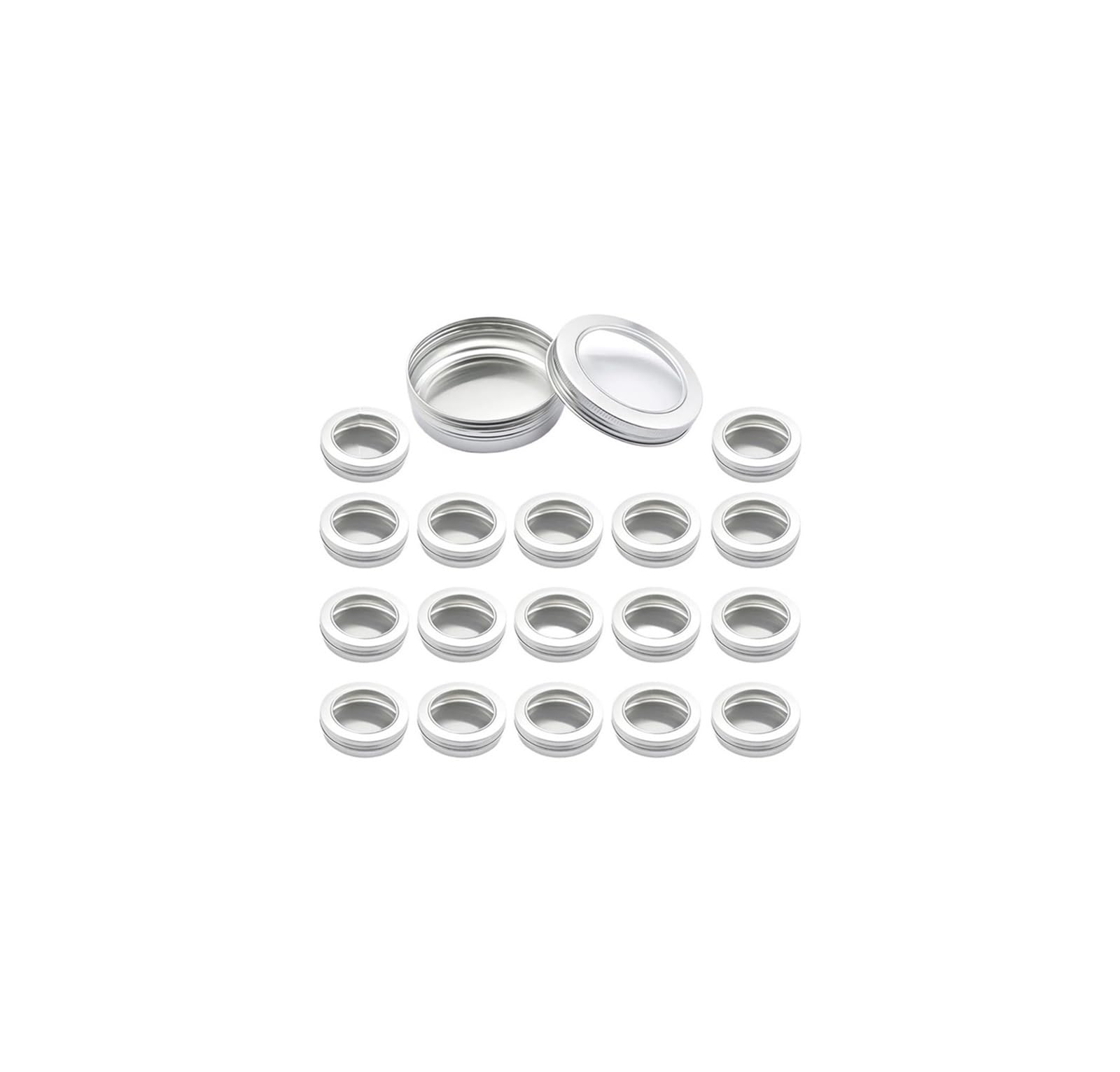 dfEDRd Plastic Cosmetic Jar, 24 Pcs 150ml with Screw Lids Clear Window for Candle Cosmetic Lip Balm Salve(150ml)