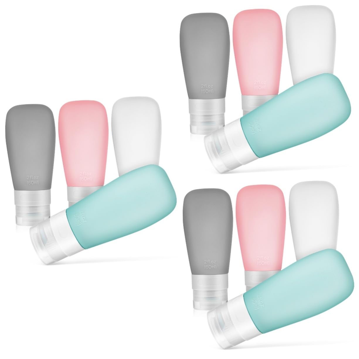 FRCOLOR 12pezzi Flaconi Ricaricabili Squeeze Da Viaggio Contenitori Per Shampoo e Detergenti Impermeabili e Facili Da Riempire Per Bagagli e Attività All Aperto