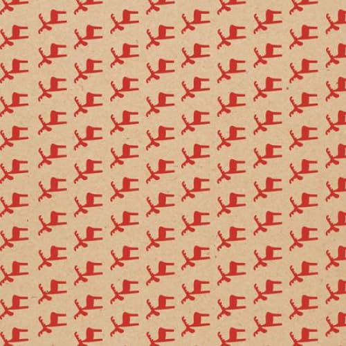 Lot de 60 Rouleau de papier cadeau Kraft vergé, 60 g/m², 2m x 0,70m, motifs Nature Noël assortis (6)