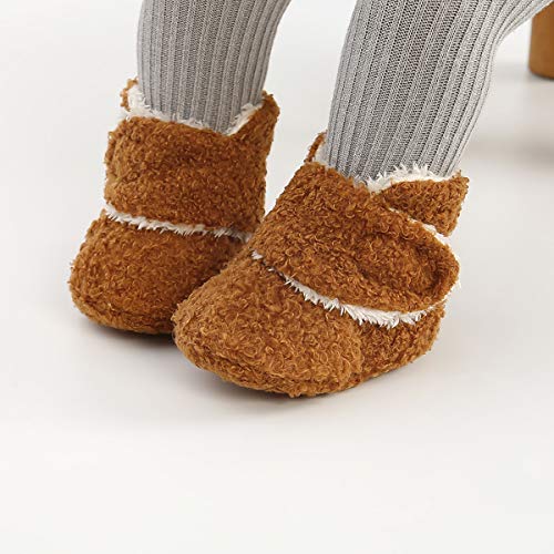 COSANKIM Baby Booties Newborn Boys Girls Fleece Boots Non Slip Grippers Stay On Slipper Socks Infant First Walker Winter Warm Crib Shoes2