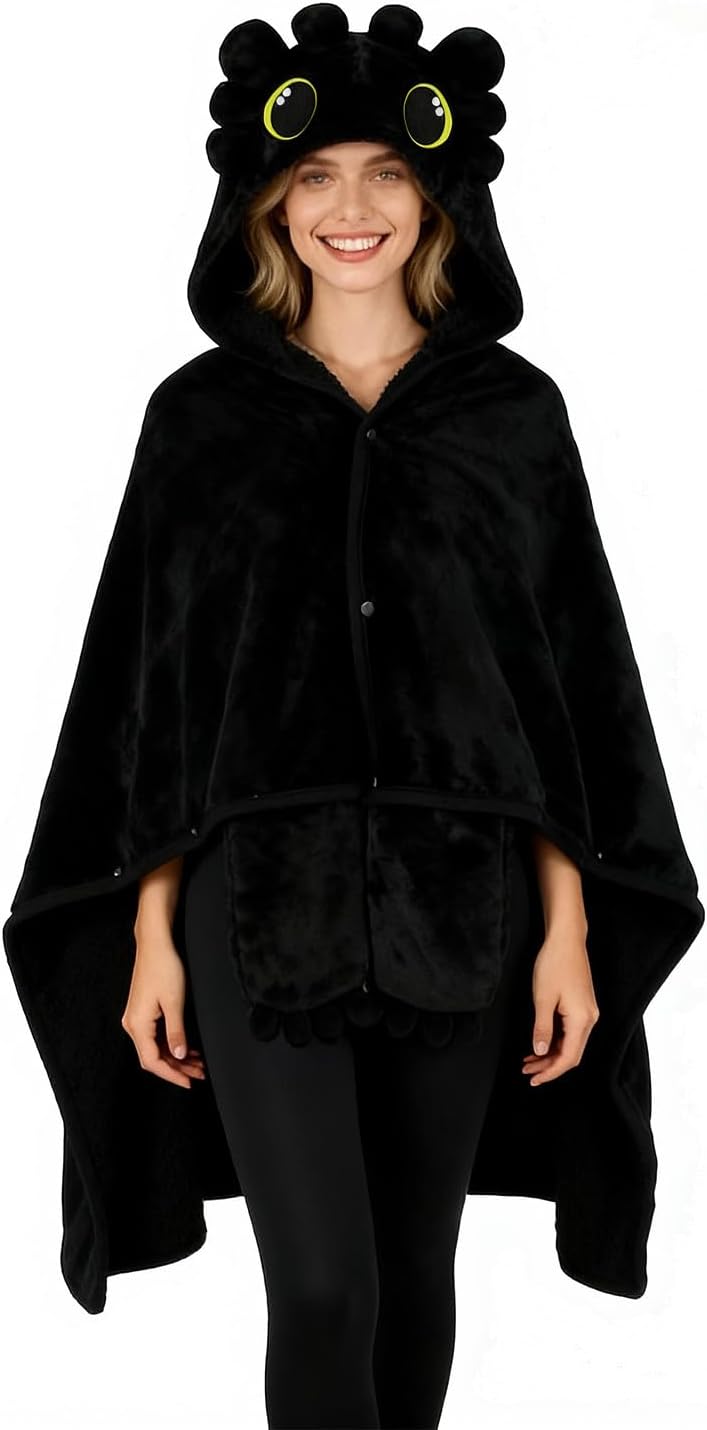 Wearable Blanket Hoodie for Adults,Animal Costume with Sherpa Hoodie,Warm Cozy Plush Flannel Animal Gifts for Women