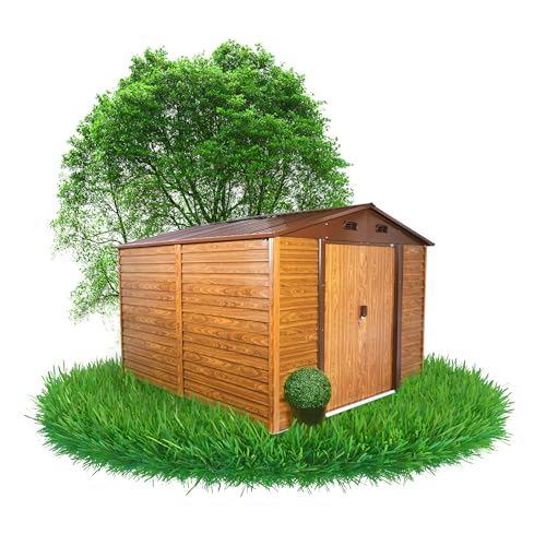 Grindi - Gerätehaus Metall Arbor IV - Gartenhütte - Gartenhaus - Geräteschuppen 323x278x215 cm Schiebetür - Garten Schrank - Fahrradgarage - Shelter - Gartengerätehaus - Tiny House