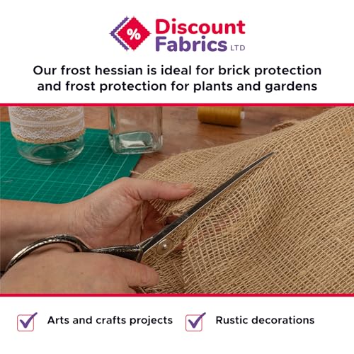Builders Hessian 54 Inch Wide 190gsm 6oz ~ Natural Jute Frost Protection Building Plant Masonry Craft Cane Webbing (10 Meters - 54" Wide)