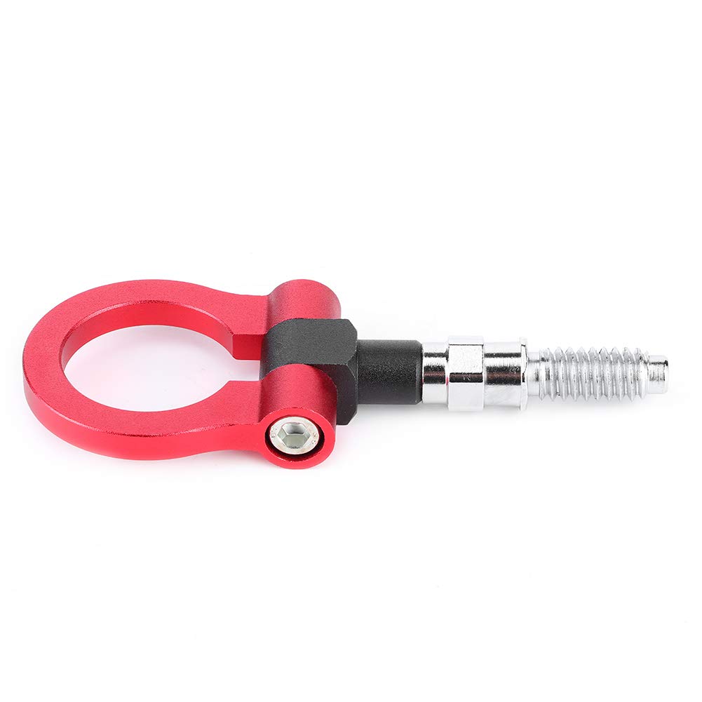 Fydun Gancio Traino Anteriore, Gancio di Traino per Auto in Lega di Alluminio, Strumento di Traino per la Serie E, Anello di Traino Decorativo Accessorio di Traino per Auto Rosso
