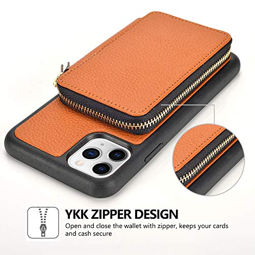 image for ZVE Wallet Case for iPhone 11 Pro Zipper Wallet Case with Credit Card 