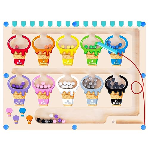 Magnetspiel Labyrinth Holzspielzeug, Baby Montessori Spielzeug...