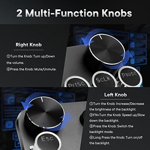 Wireless Typewriter Keyboard Mechanical Tkl, 2.4G/Bt5.0/Wired Wm87 Retro Vintage Gaming Keyboard Typewriter Style With Punk Round Keycaps True Rgb Backlit And 2 Control Knobs, Clicky Switch, Win/Mac #TOP2