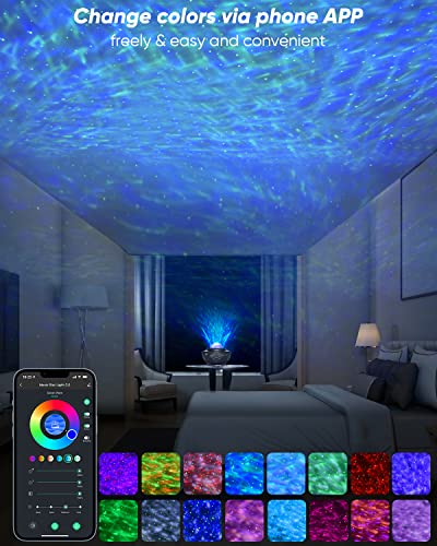 Star Projector Galaxy Night Light Projector - 48 Light Effect Themes, Remote Control, Bluetooth Speaker, Wi-Fi App - Galaxy Projector For Bedroom, Kids Adults, Party Light, Room Decor #TOP1