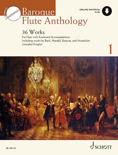 Anthologie pour flûte baroque contenant 36 partitions choisies du Vol 1