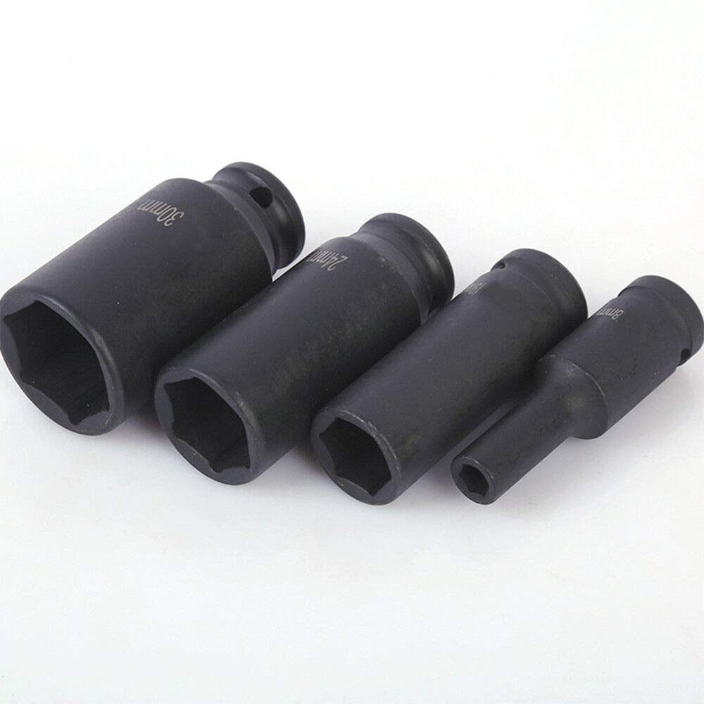 Douille Hexagonale 36 Mm Pour Cliquet 1/2" - En Acier Chromé - Pour écrous D'essieu Poids Lourds Et Engins De Chantier