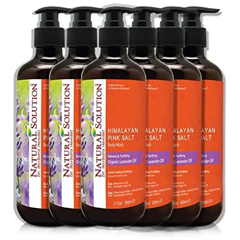 Natural Solution Body Wash, Made With Himalayan Pink Salt & Organic Lavender Oil, Purifying and Transforms The Even Driest Skin in Just One Shower, 17 fl oz (6 Count) Cover