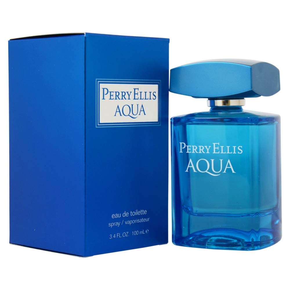 Perry Ellis Aqua Eau de Toilette Spray for Men, 3.4 Ounce (Pack of 3)