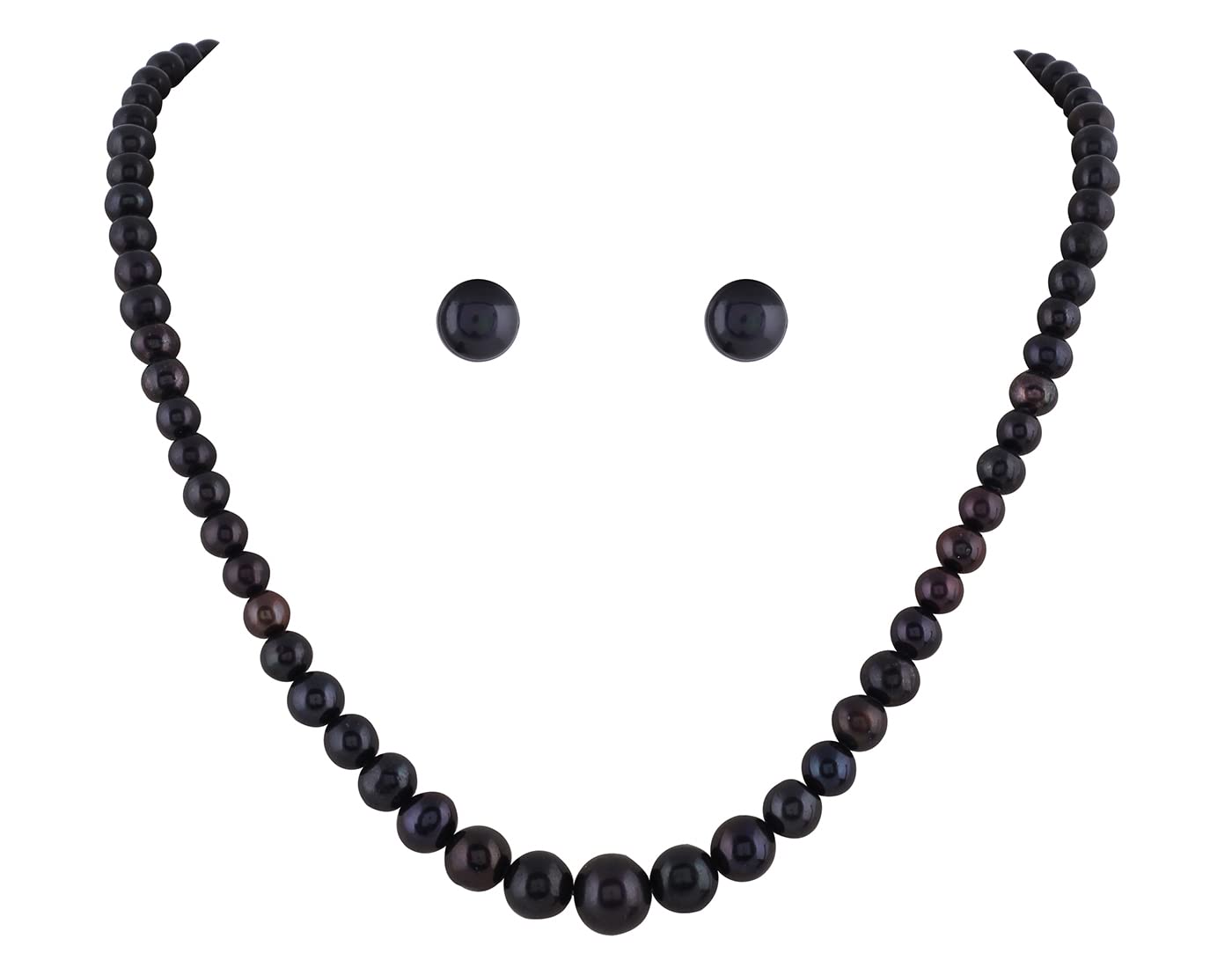 Hyderabad Jewels Natural Fresh Water Black Graded Pearl Necklace Chain for Women (SINGLE LINE) (B09JCQ9QHF) Amazon Price History, Amazon Price Tracker